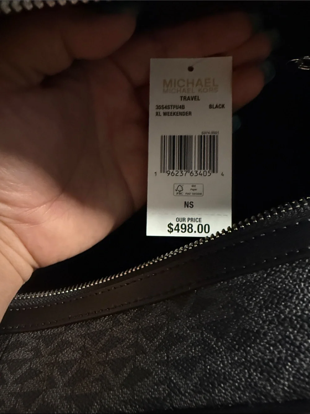 Michael Kors Black MK Logo Laptop Tote